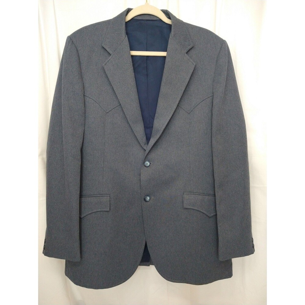 Circle S Vegas Western Blazer Sport Coat Jacket Gray 42L Cowboy Made in USA